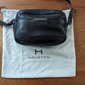H Halston Black Leather Crossbody bag